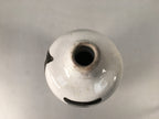 Japanese Ceramic Sake Bottle Tokkuri Vtg Pottery Gray Hand-Written Kanji TS259