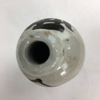 Japanese Ceramic Sake Bottle Tokkuri Vtg Pottery Gray Hand-Written Kanji TS278