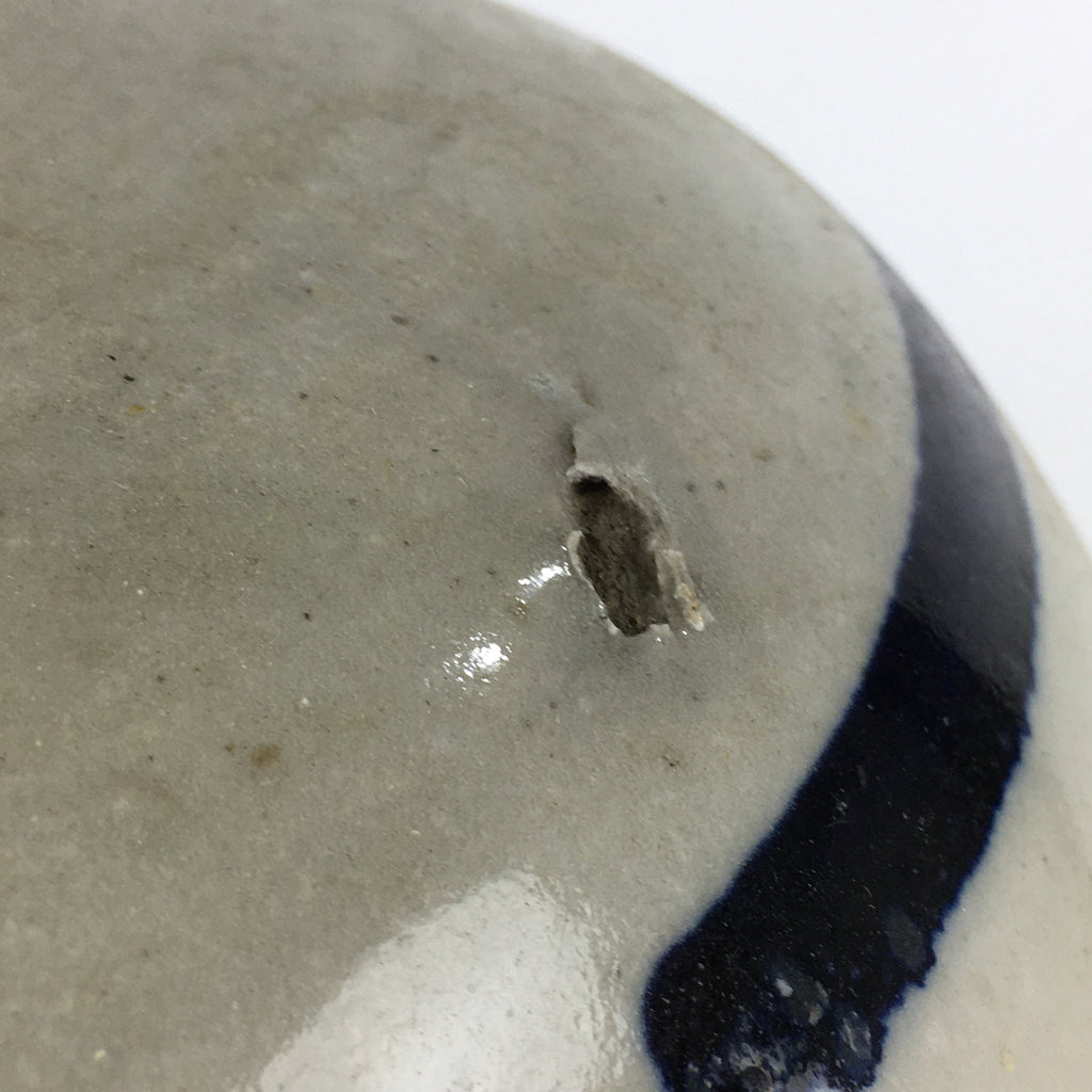 Japanese Ceramic Sake Bottle Tokkuri Vtg Pottery Gray Hand-Written Kanji TS407