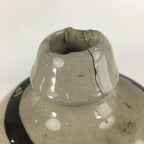 Japanese Ceramic Sake Bottle Tokkuri Vtg Pottery Gray Hand-Written Kanji TS409