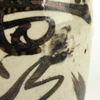 Japanese Ceramic Sake Bottle Tokkuri Vtg Pottery Gray Hand-Written Kanji TS410