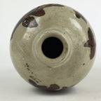 Japanese Ceramic Sake Bottle Tokkuri Vtg Pottery Gray Hand-Written Kanji TS410
