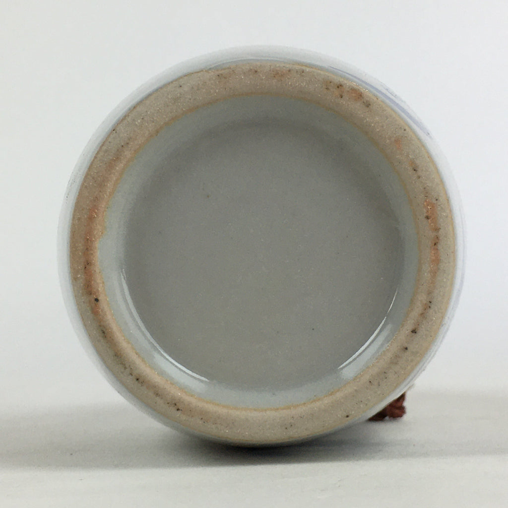 Japanese Ceramic Sake Bottle Tokkuri Vtg Pottery Gray Hand-Written Kanji TS411