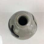 Japanese Ceramic Sake Bottle Tokkuri Vtg Pottery Gray Hand-Written Kanji TS412