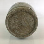 Japanese Ceramic Sake Bottle Tokkuri Vtg Pottery Gray Hand-Written Kanji TS412