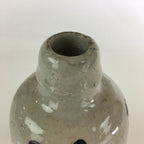 Japanese Ceramic Sake Bottle Tokkuri Vtg Pottery Gray Hand-Written Kanji TS413