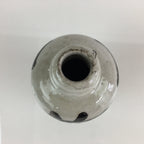 Japanese Ceramic Sake Bottle Tokkuri Vtg Pottery Gray Hand-Written Kanji TS413