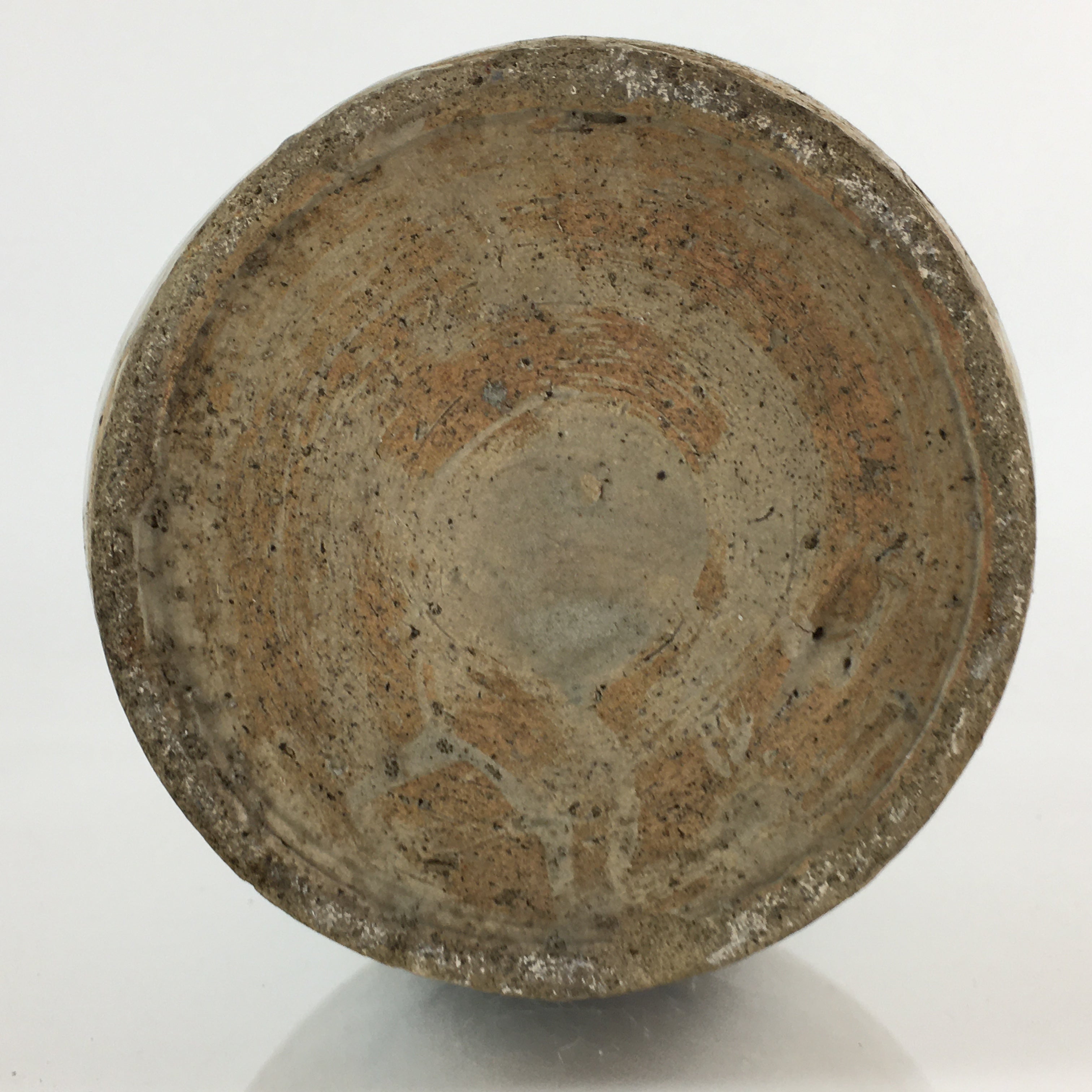 Japanese Ceramic Sake Bottle Tokkuri Vtg Pottery Gray Hand-Written Kanji TS421