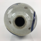 Japanese Ceramic Sake Bottle Tokkuri Vtg Pottery Gray Hand-Written Kanji TS422