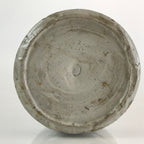 Japanese Ceramic Sake Bottle Tokkuri Vtg Pottery Gray Hand-Written Kanji TS453