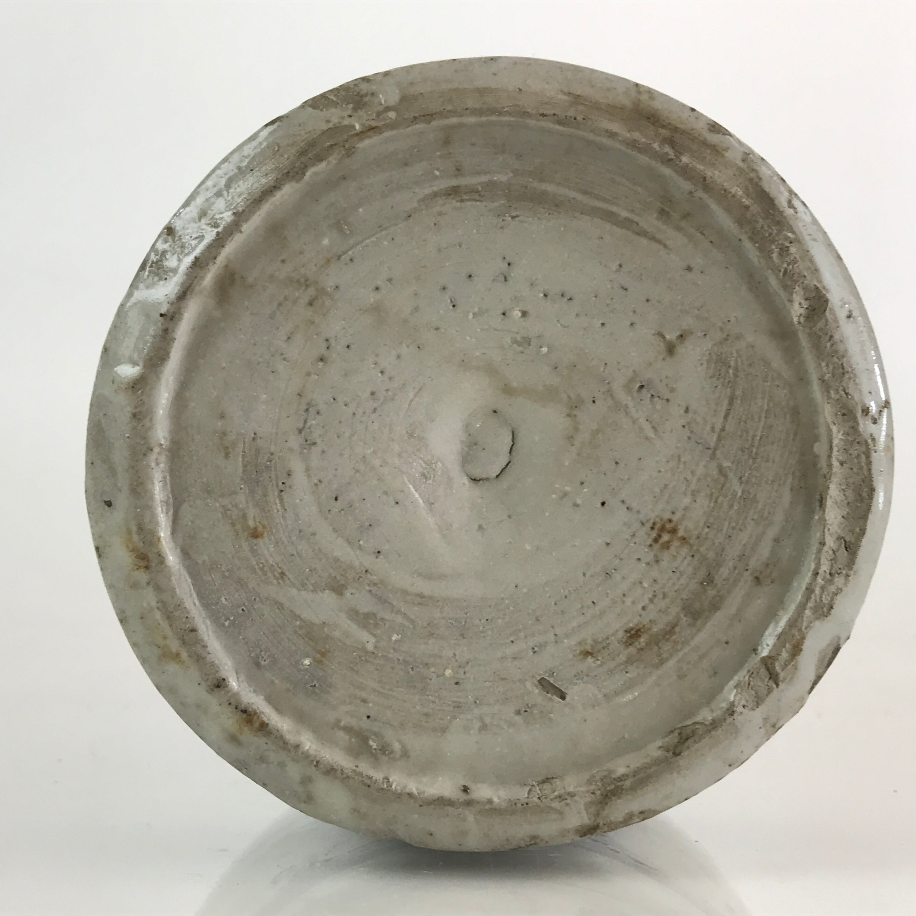 Japanese Ceramic Sake Bottle Tokkuri Vtg Pottery Gray Hand-Written Kanji TS453