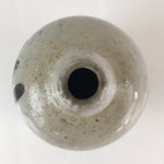 Japanese Ceramic Sake Bottle Tokkuri Vtg Pottery Gray Hand-Written Kanji TS454