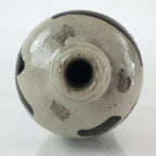 Japanese Ceramic Sake Bottle Tokkuri Vtg Pottery Gray Hand-Written Kanji TS477