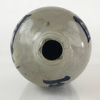 Japanese Ceramic Sake Bottle Tokkuri Vtg Pottery Gray Hand-Written Kanji TS478