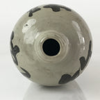Japanese Ceramic Sake Bottle Tokkuri Vtg Pottery Gray Hand-Written Kanji TS483