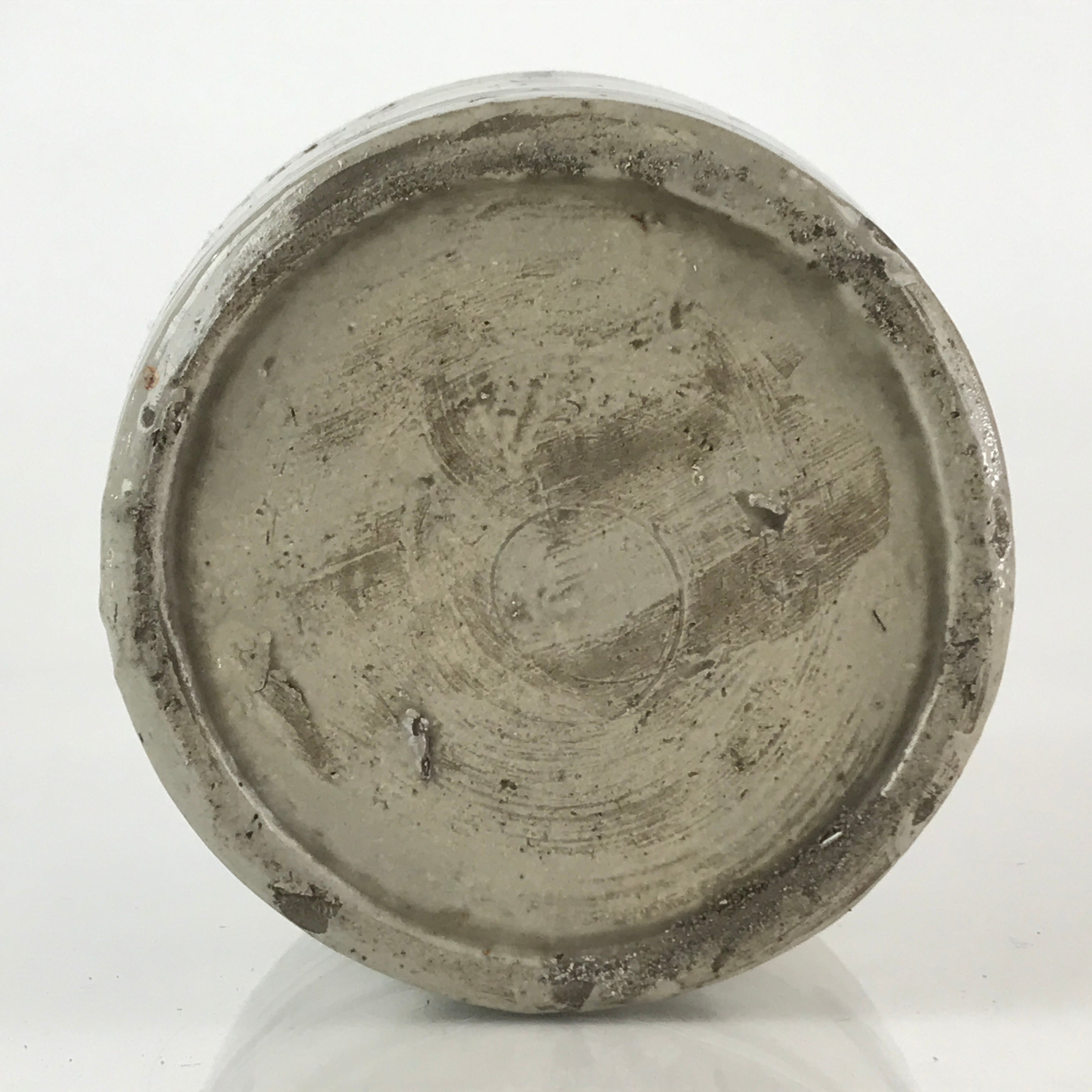 Japanese Ceramic Sake Bottle Tokkuri Vtg Pottery Gray Hand-Written Kanji TS483