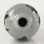 Japanese Ceramic Sake Bottle Tokkuri Vtg Pottery Gray Hand-Written Kanji TS484