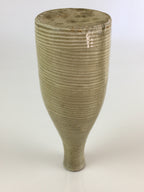 Japanese Ceramic Sake Bottle Vtg Beige Horizontal Stripes Tokkuri TS425