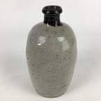 Japanese Ceramic Sake Bottle Vtg Kayoi Tokkuri Gray Black Neck TS406