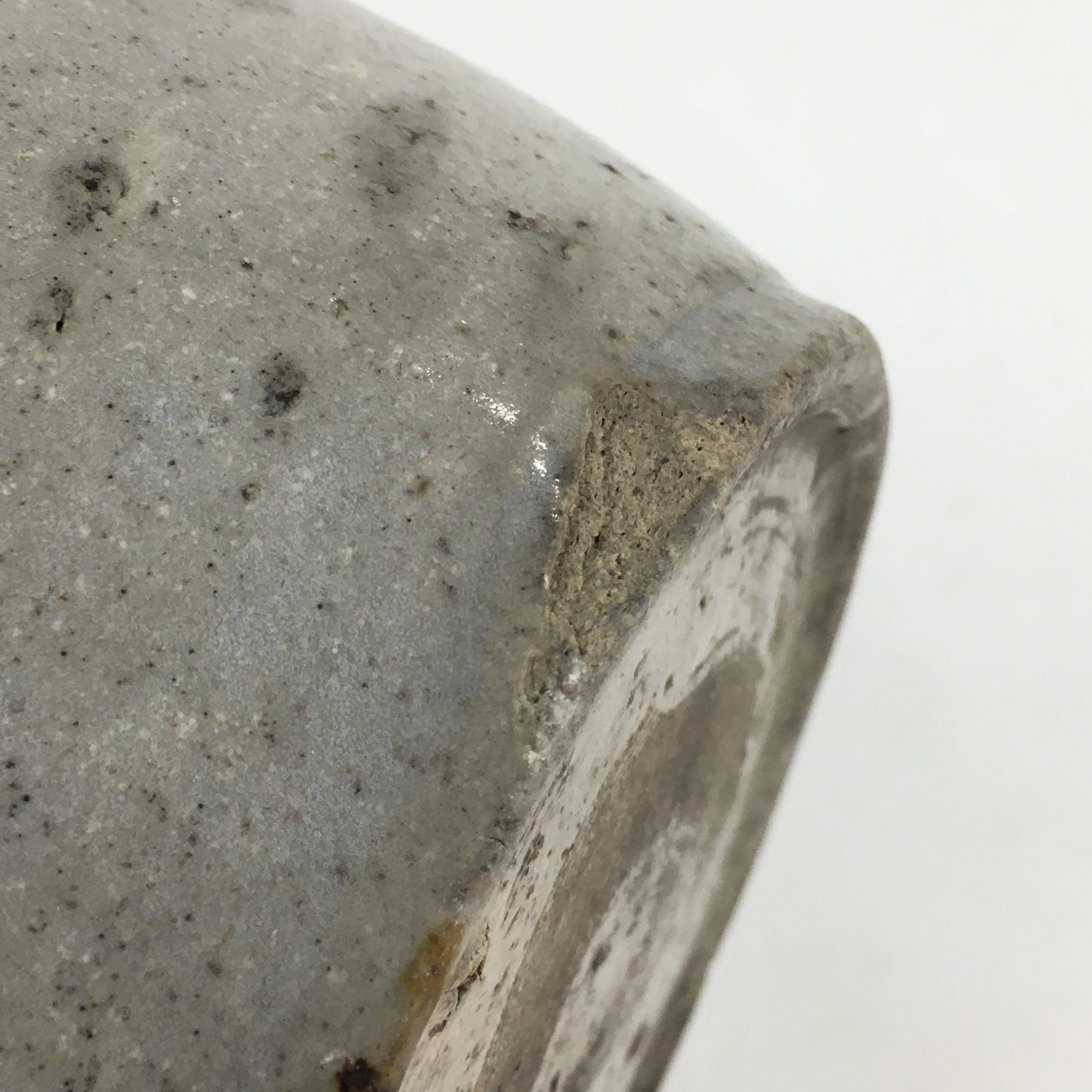 Japanese Ceramic Sake Bottle Vtg Kayoi Tokkuri Gray Black Neck TS406