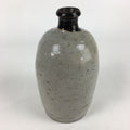 Japanese Ceramic Sake Bottle Vtg Kayoi Tokkuri Gray Black Neck TS406