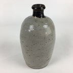 Japanese Ceramic Sake Bottle Vtg Kayoi Tokkuri Gray Black Neck TS406