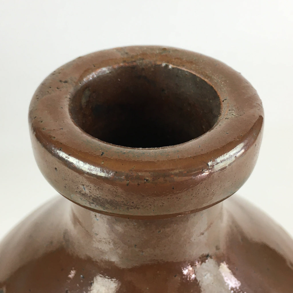 Japanese Ceramic Sake Bottle Vtg Kayoi Tokkuri Hand-Carved Kanji TS414