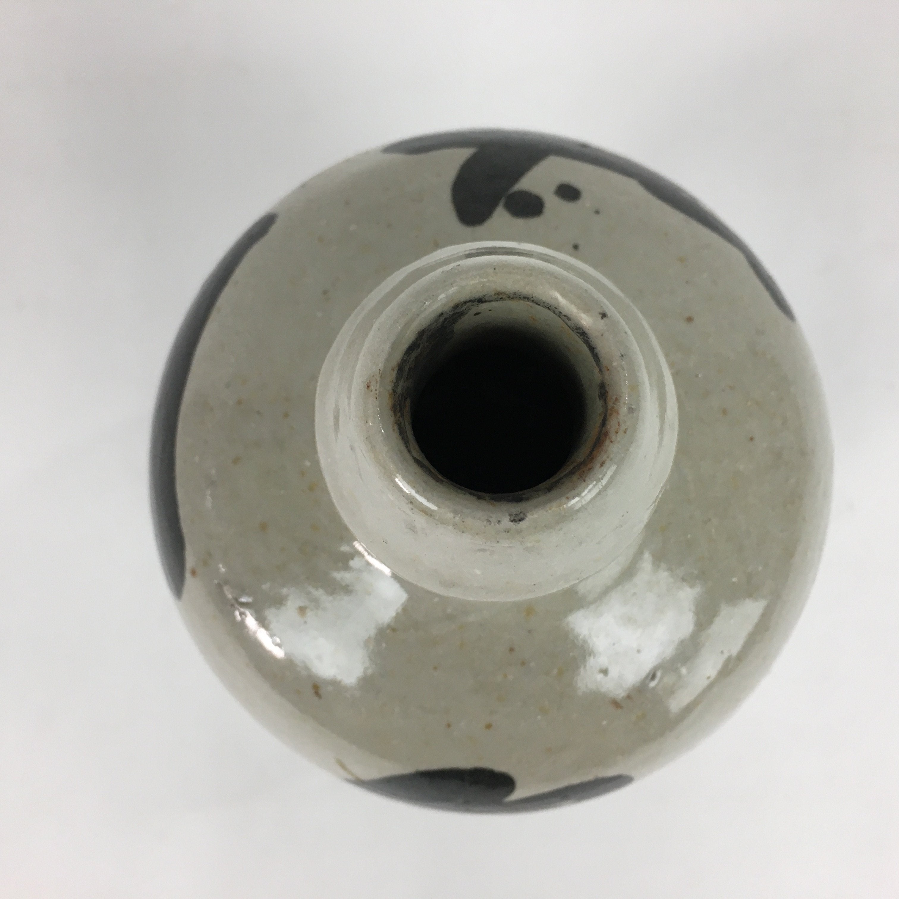 Japanese Ceramic Sake Bottle Vtg Kayoi Tokkuri Hand-Written Kanji TS291