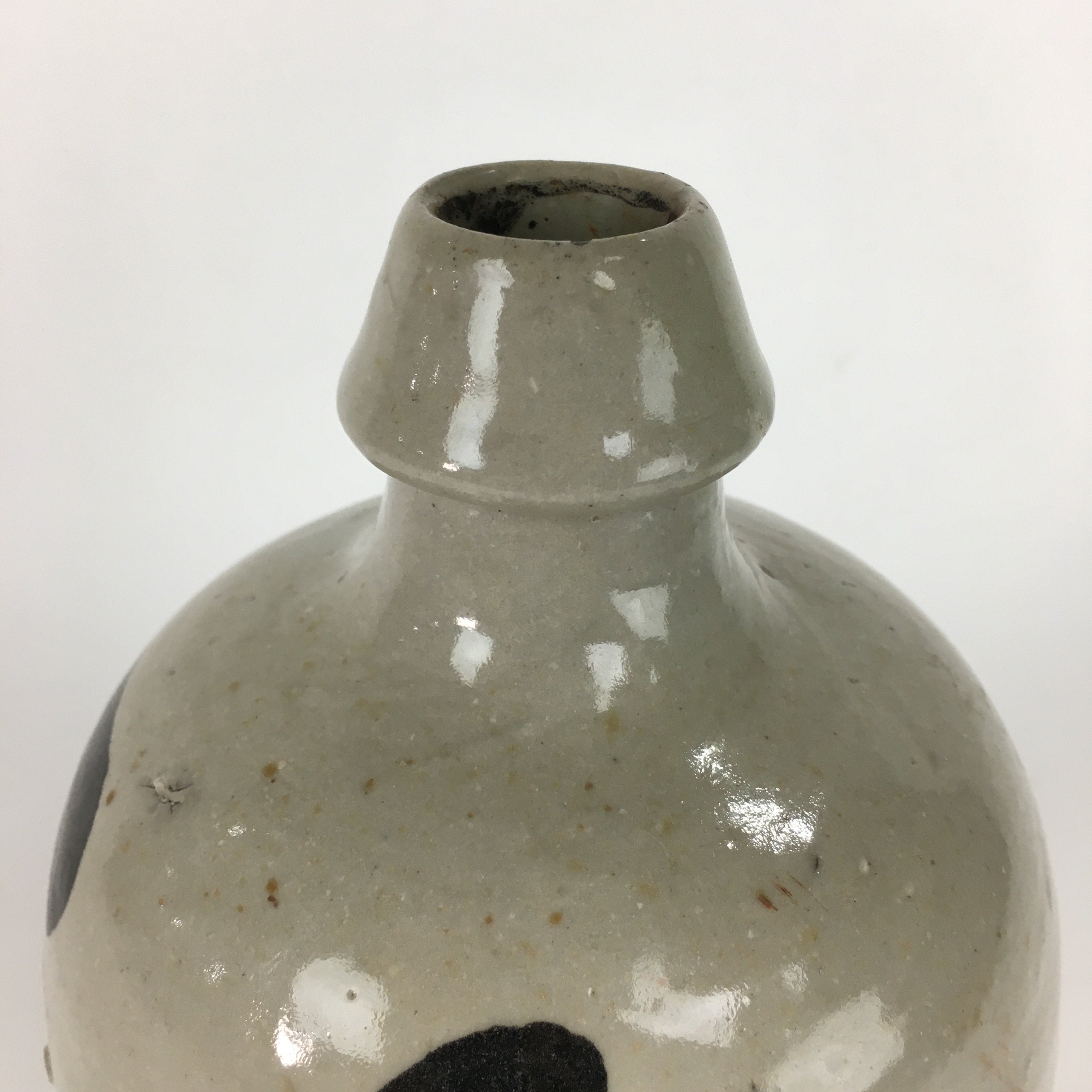 Japanese Ceramic Sake Bottle Vtg Kayoi Tokkuri Hand-Written Kanji TS291