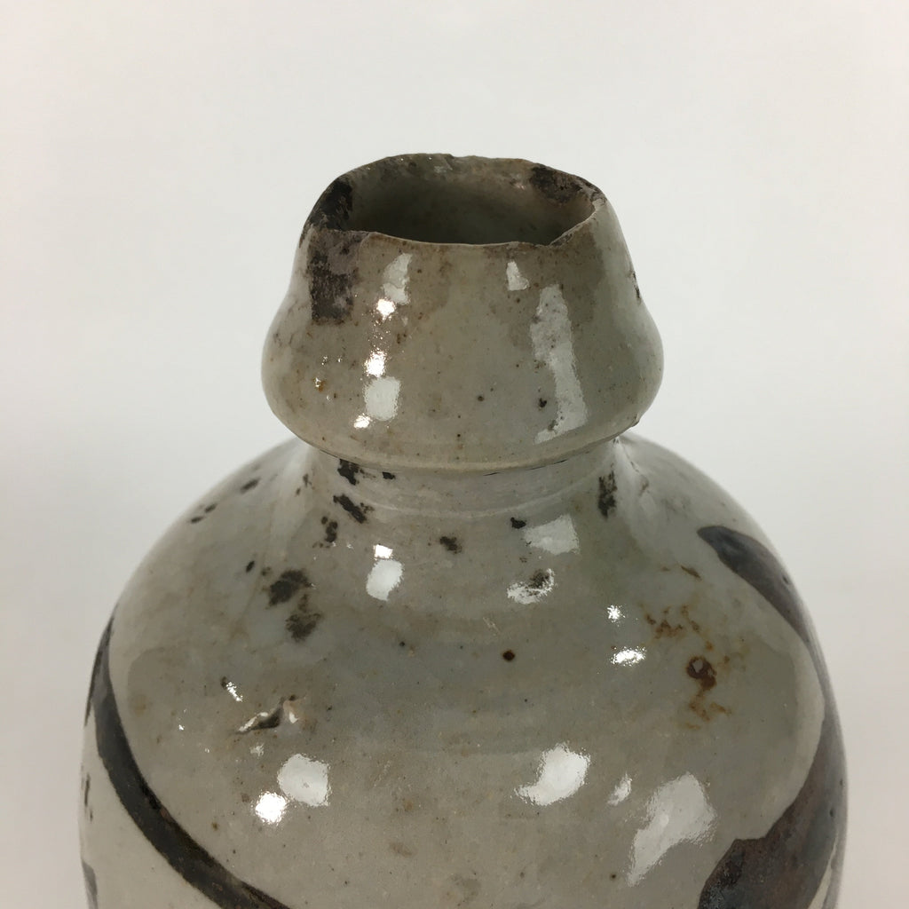 Japanese Ceramic Sake Bottle Vtg Kayoi Tokkuri Hand-Written Kanji TS292