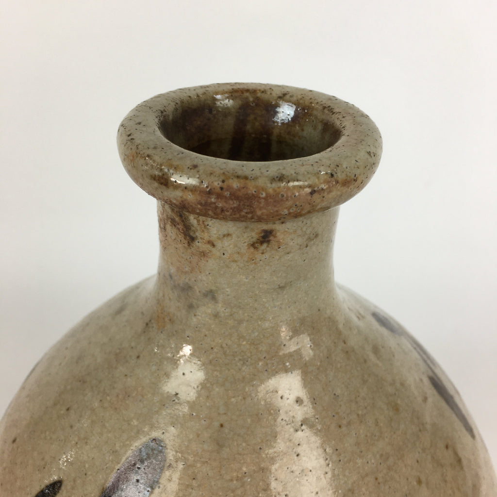 Japanese Ceramic Sake Bottle Vtg Kayoi Tokkuri Hand-Written Kanji TS297