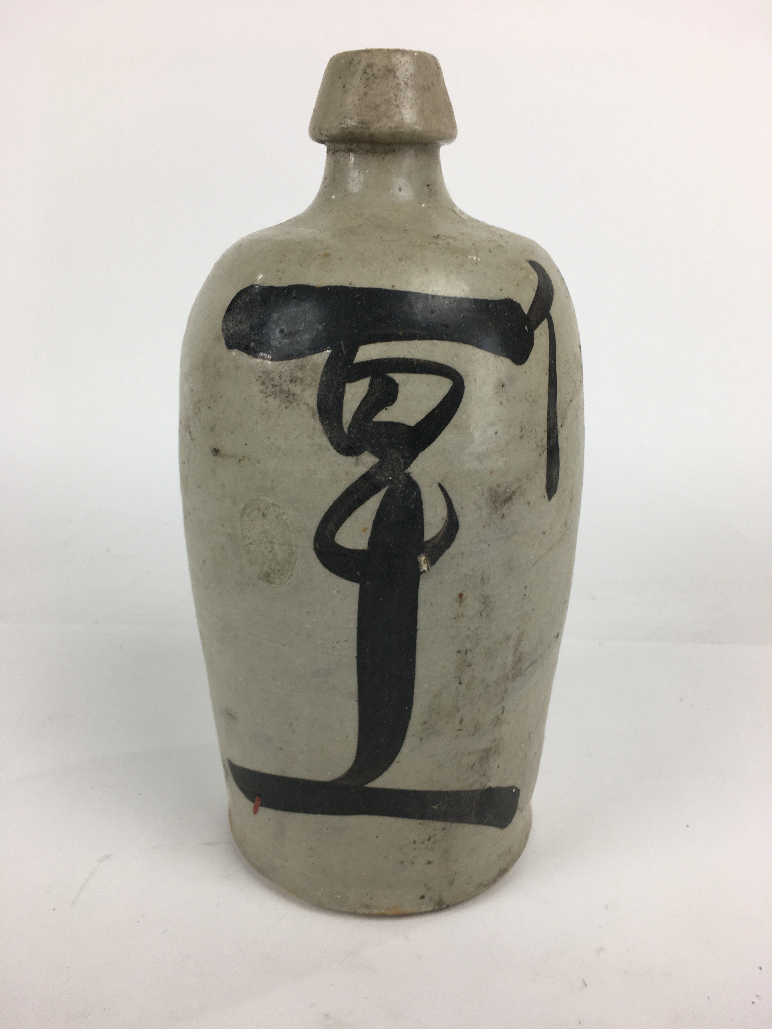 Japanese Ceramic Sake Bottle Vtg Kayoi Tokkuri Hand-Written Kanji TS306