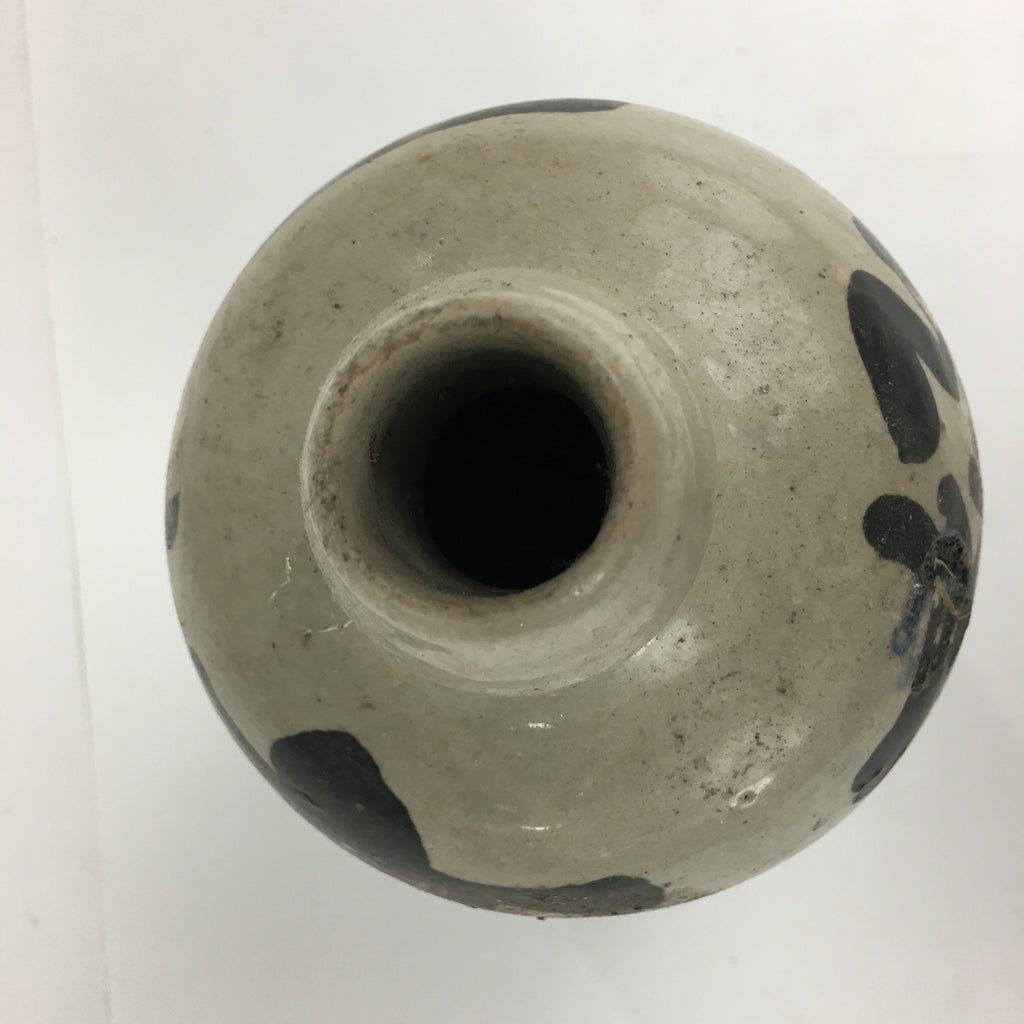 Japanese Ceramic Sake Bottle Vtg Kayoi Tokkuri Hand-Written Kanji TS306