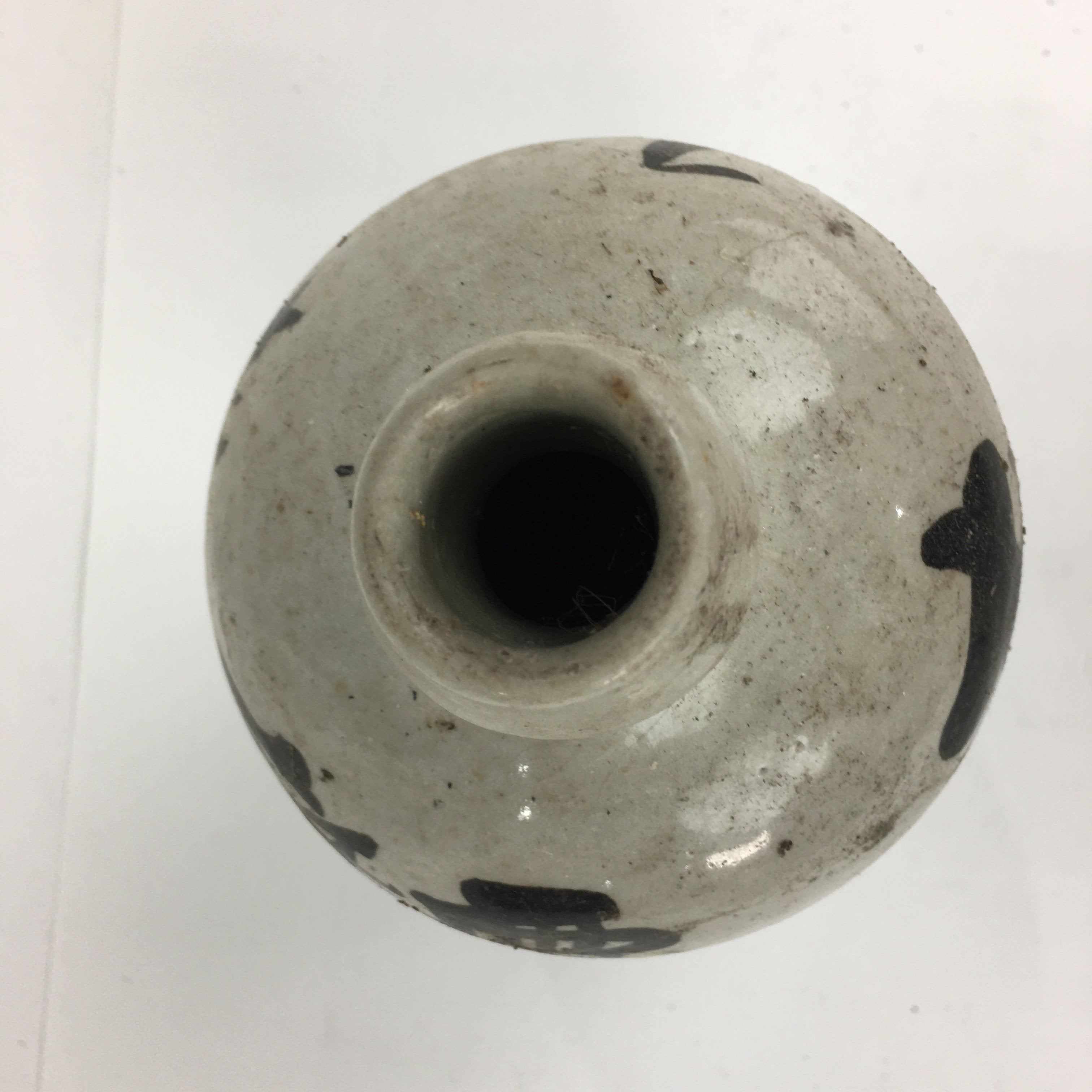 Japanese Ceramic Sake Bottle Vtg Kayoi Tokkuri Hand-Written Kanji TS307