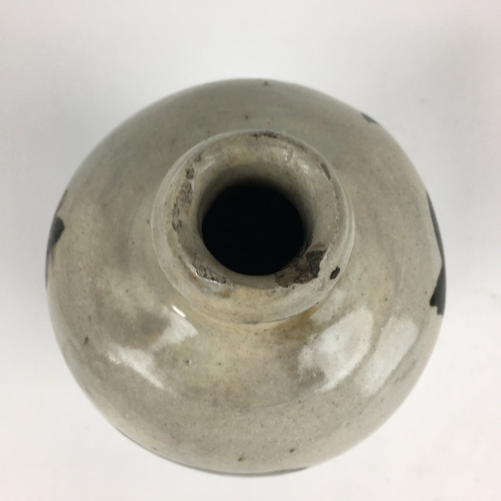 Japanese Ceramic Sake Bottle Vtg Kayoi Tokkuri Hand-Written Kanji TS311