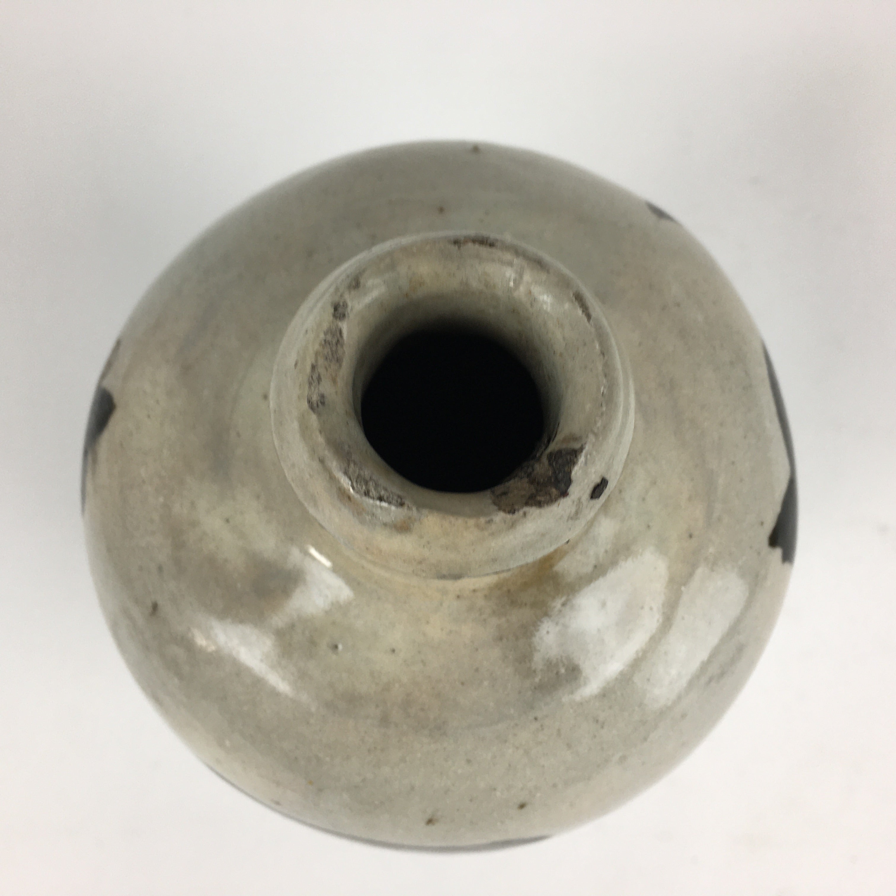 Japanese Ceramic Sake Bottle Vtg Kayoi Tokkuri Hand-Written Kanji TS311