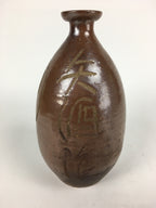 Japanese Ceramic Sake Bottle Vtg Kayoi Tokkuri Hand-Written Kanji TS315