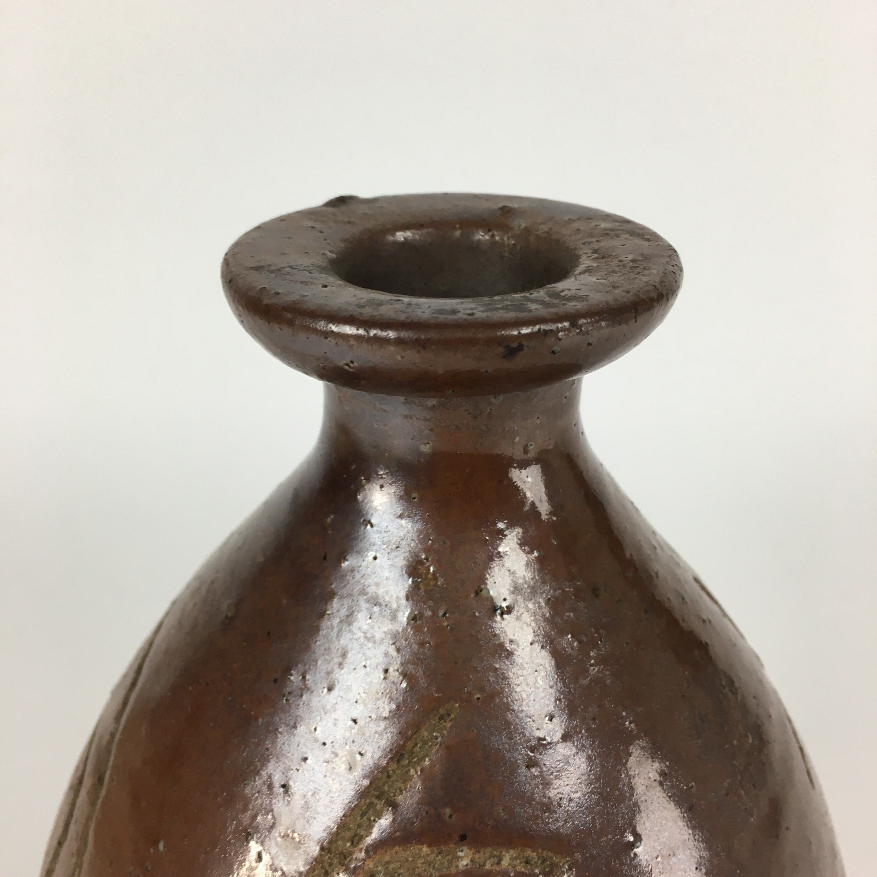 Japanese Ceramic Sake Bottle Vtg Kayoi Tokkuri Hand-Written Kanji TS315
