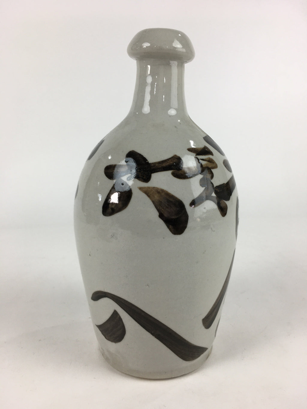 Japanese Ceramic Sake Bottle Vtg Kayoi Tokkuri Hand-Written Kanji TS405