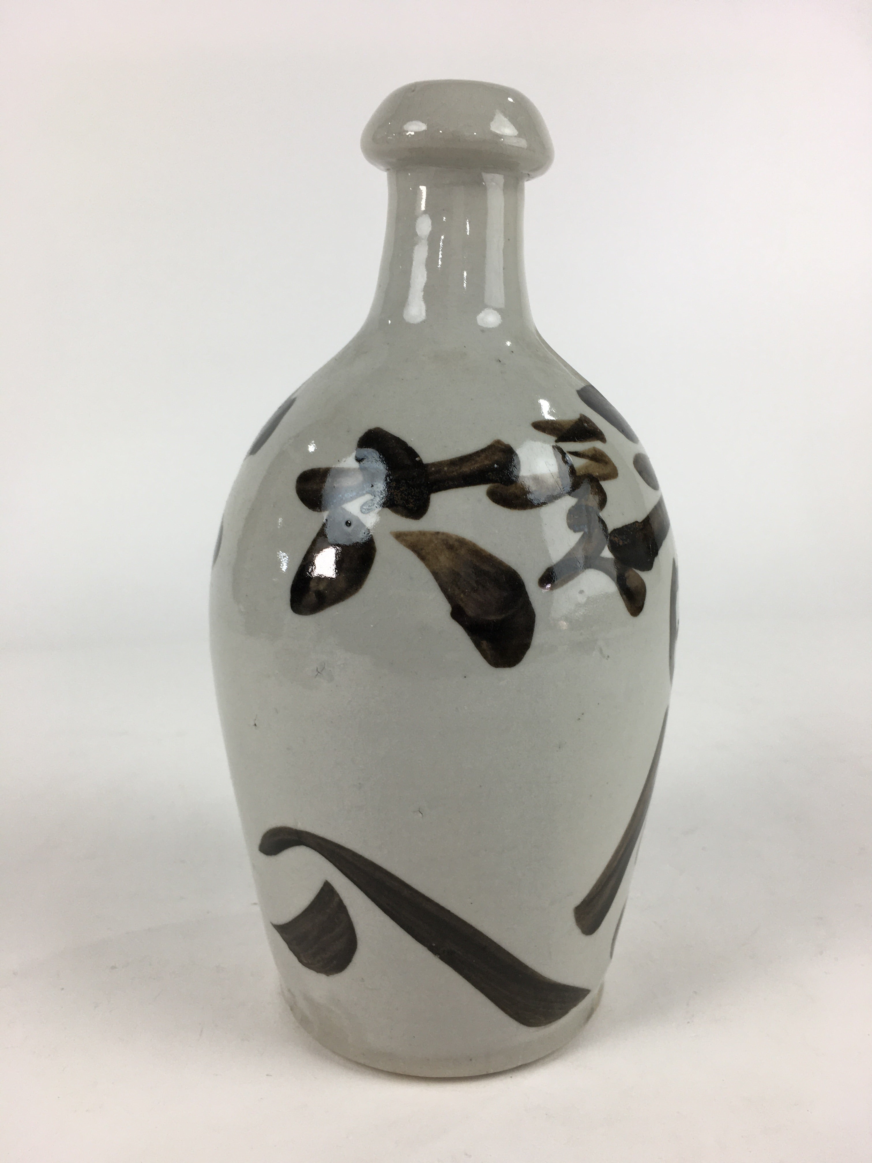 Japanese Ceramic Sake Bottle Vtg Kayoi Tokkuri Hand-Written Kanji TS405