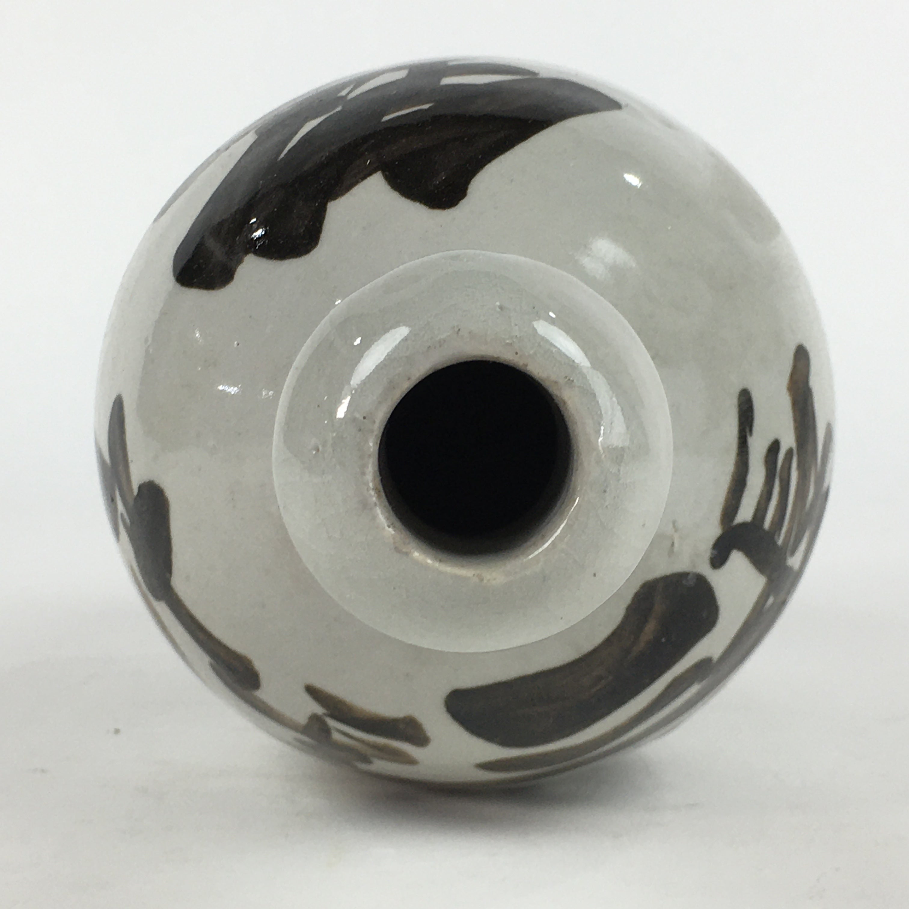 Japanese Ceramic Sake Bottle Vtg Kayoi Tokkuri Hand-Written Kanji TS405