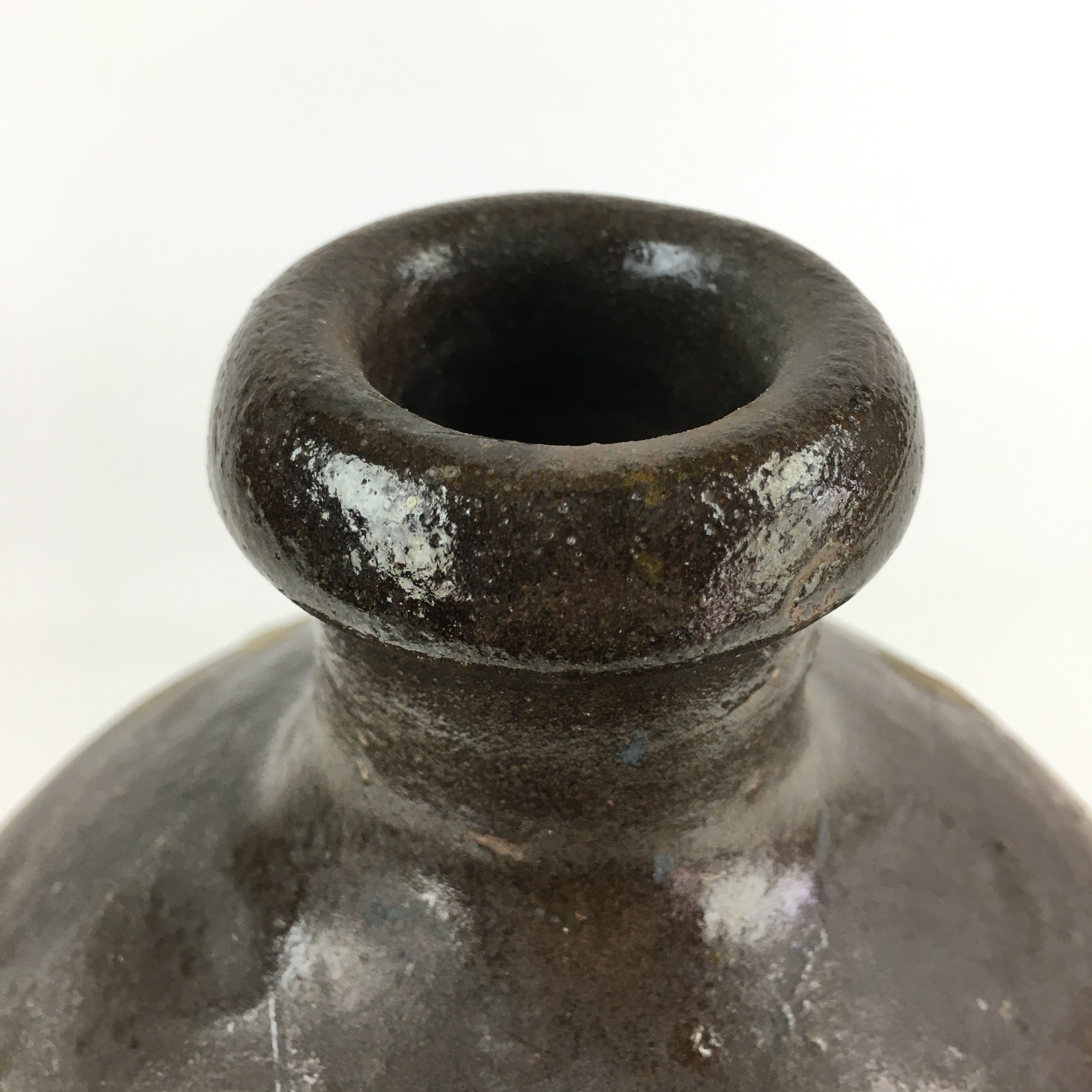 Japanese Ceramic Sake Bottle Vtg Kayoi Tokkuri Hand-Written Kanji TS415