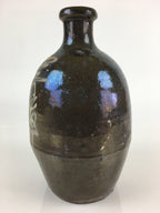 Japanese Ceramic Sake Bottle Vtg Kayoi Tokkuri Hand-Written Kanji TS418