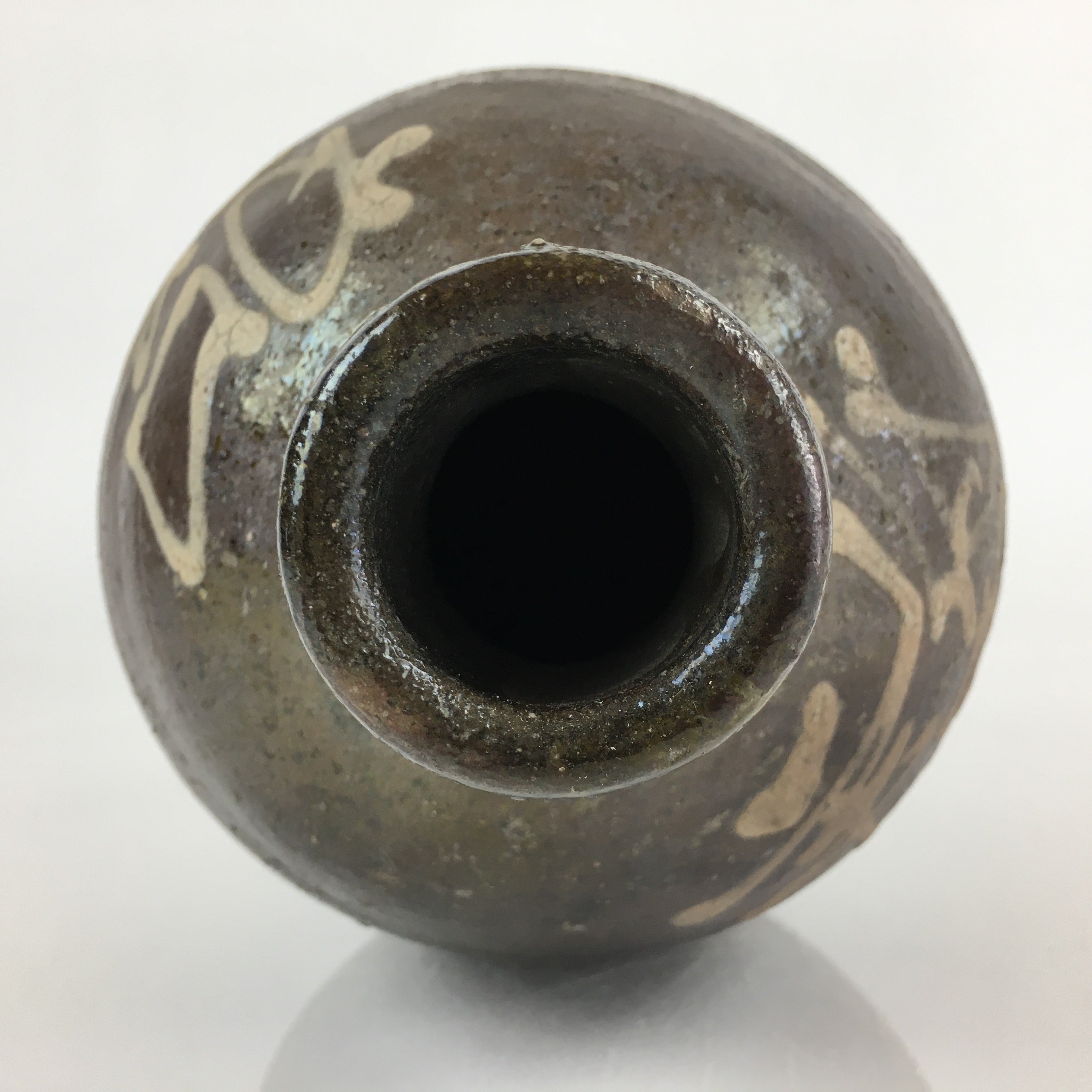 Japanese Ceramic Sake Bottle Vtg Kayoi Tokkuri Hand-Written Kanji TS420