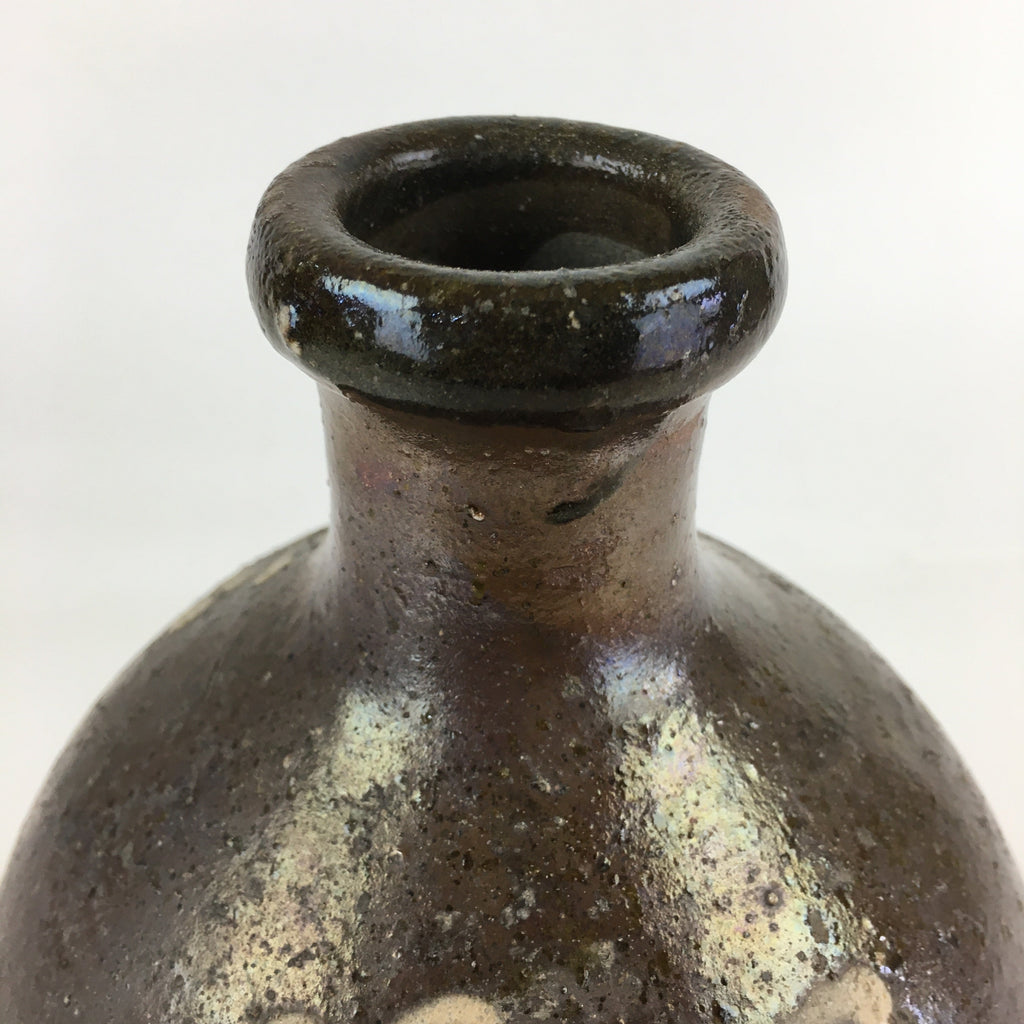 Japanese Ceramic Sake Bottle Vtg Kayoi Tokkuri Hand-Written Kanji TS420