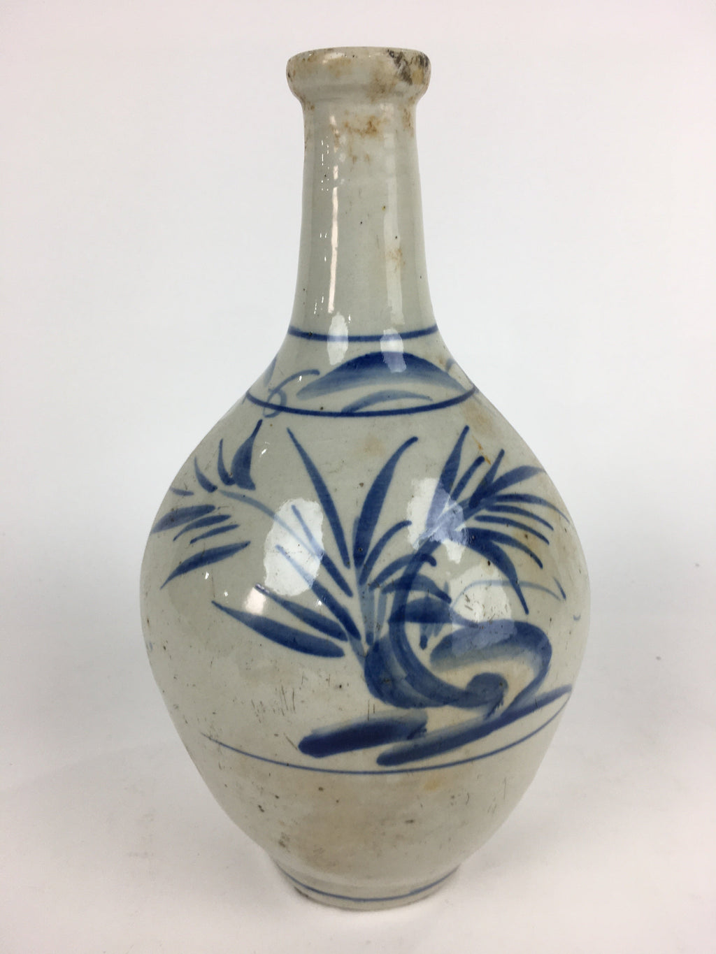 Japanese Ceramic Sake Bottle Vtg Kayoi Tokkuri Koimari Ware TS404