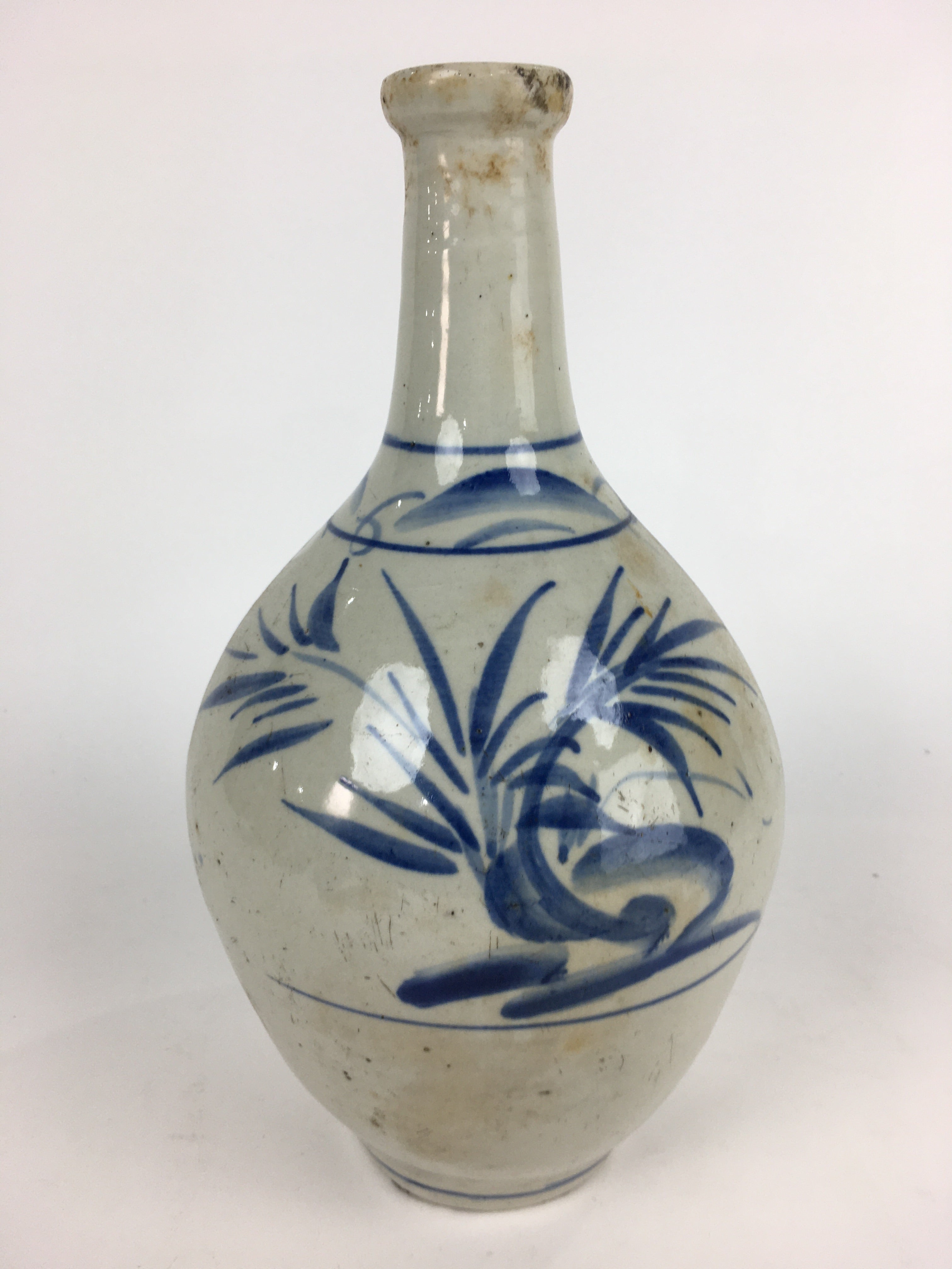 Japanese Ceramic Sake Bottle Vtg Kayoi Tokkuri Koimari Ware TS404