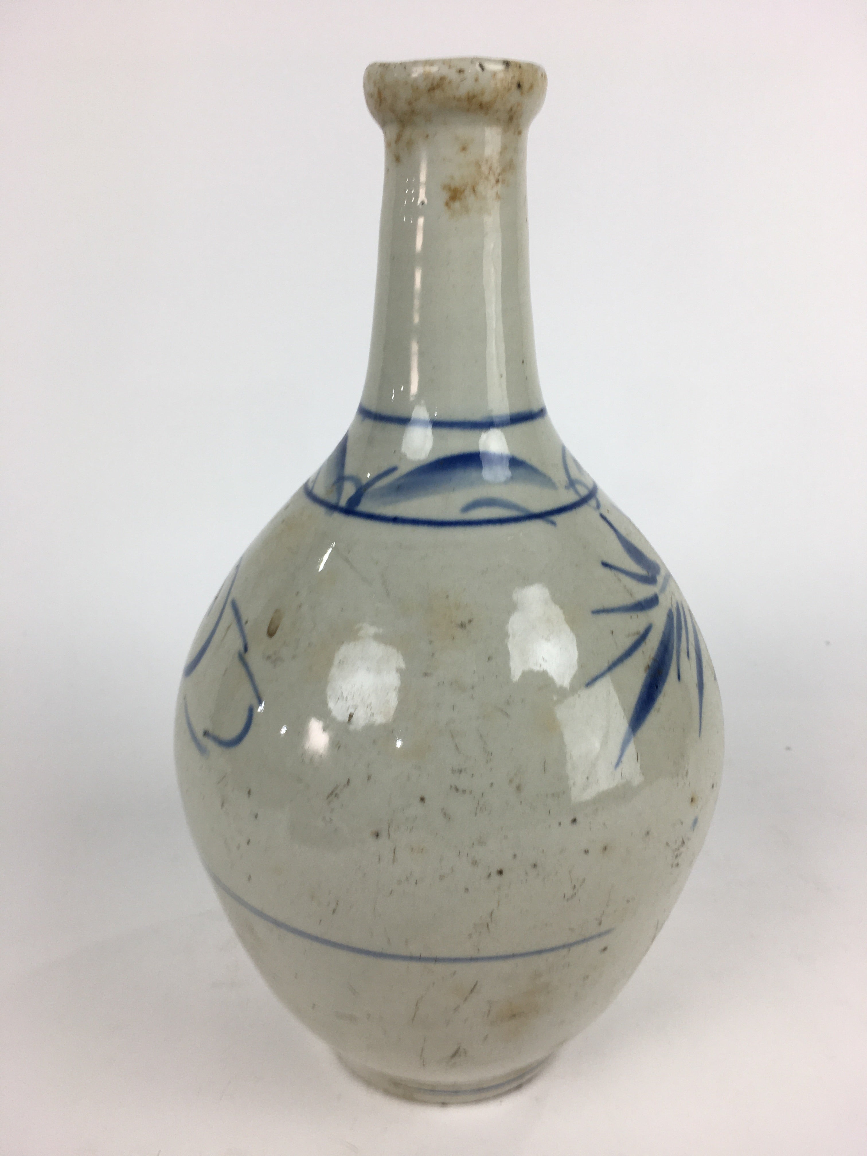 Japanese Ceramic Sake Bottle Vtg Kayoi Tokkuri Koimari Ware TS404