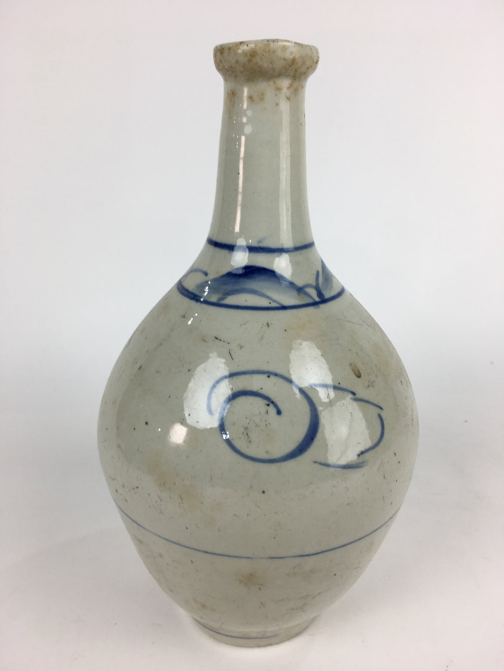 Japanese Ceramic Sake Bottle Vtg Kayoi Tokkuri Koimari Ware TS404