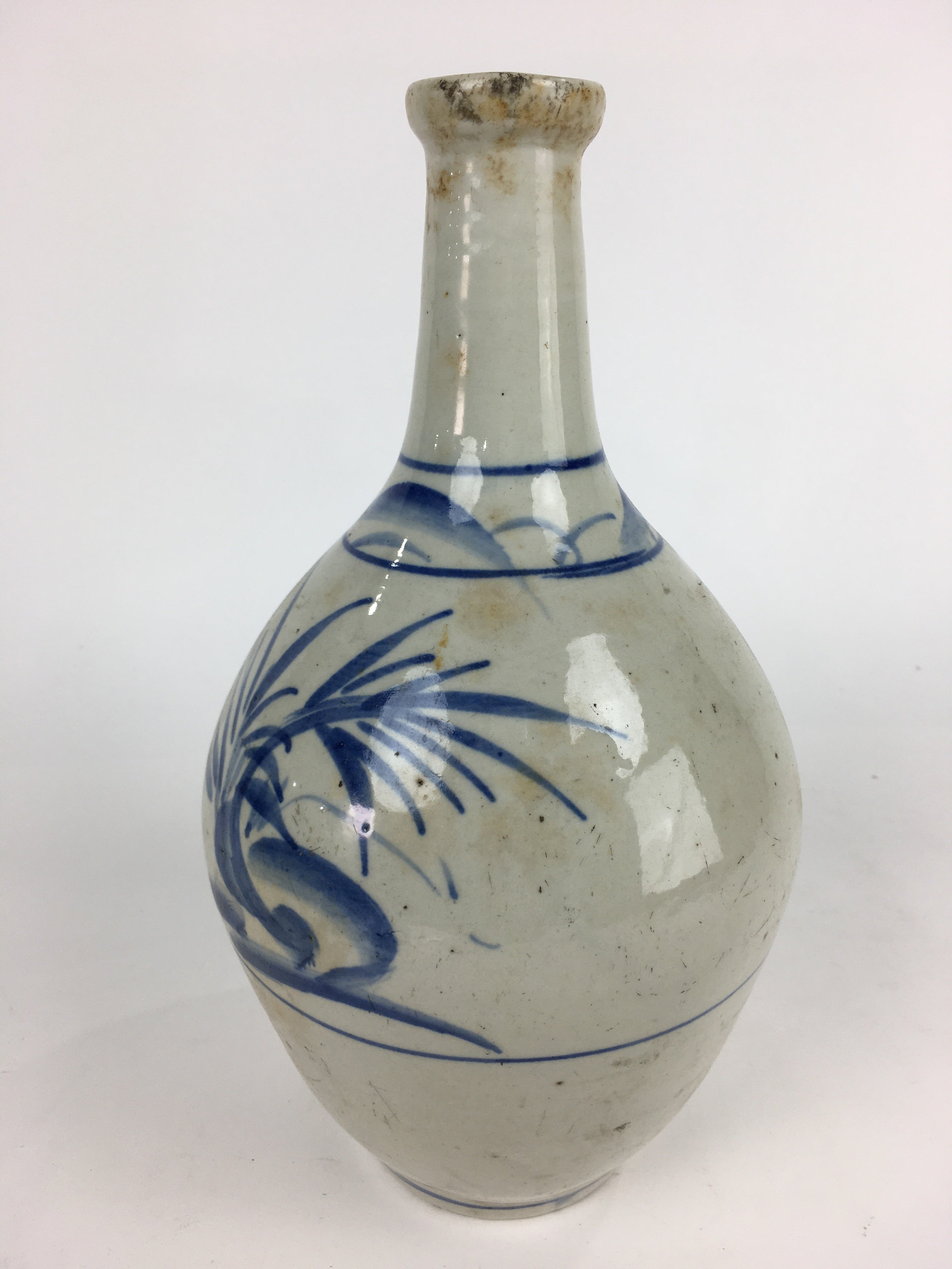 Japanese Ceramic Sake Bottle Vtg Kayoi Tokkuri Koimari Ware TS404